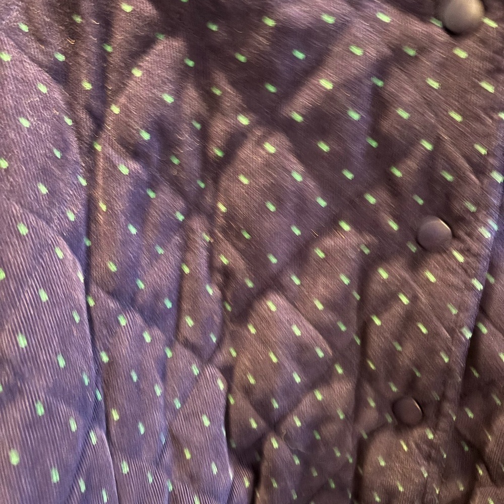 Vintage Izod Womens Quilted Corduory Bomber Jacket Polka Dot Size M - Picture 2 of 4